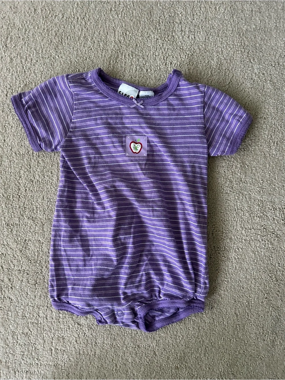 Y2K vintage Circo toddler girls bubble romper apple applique 18 months